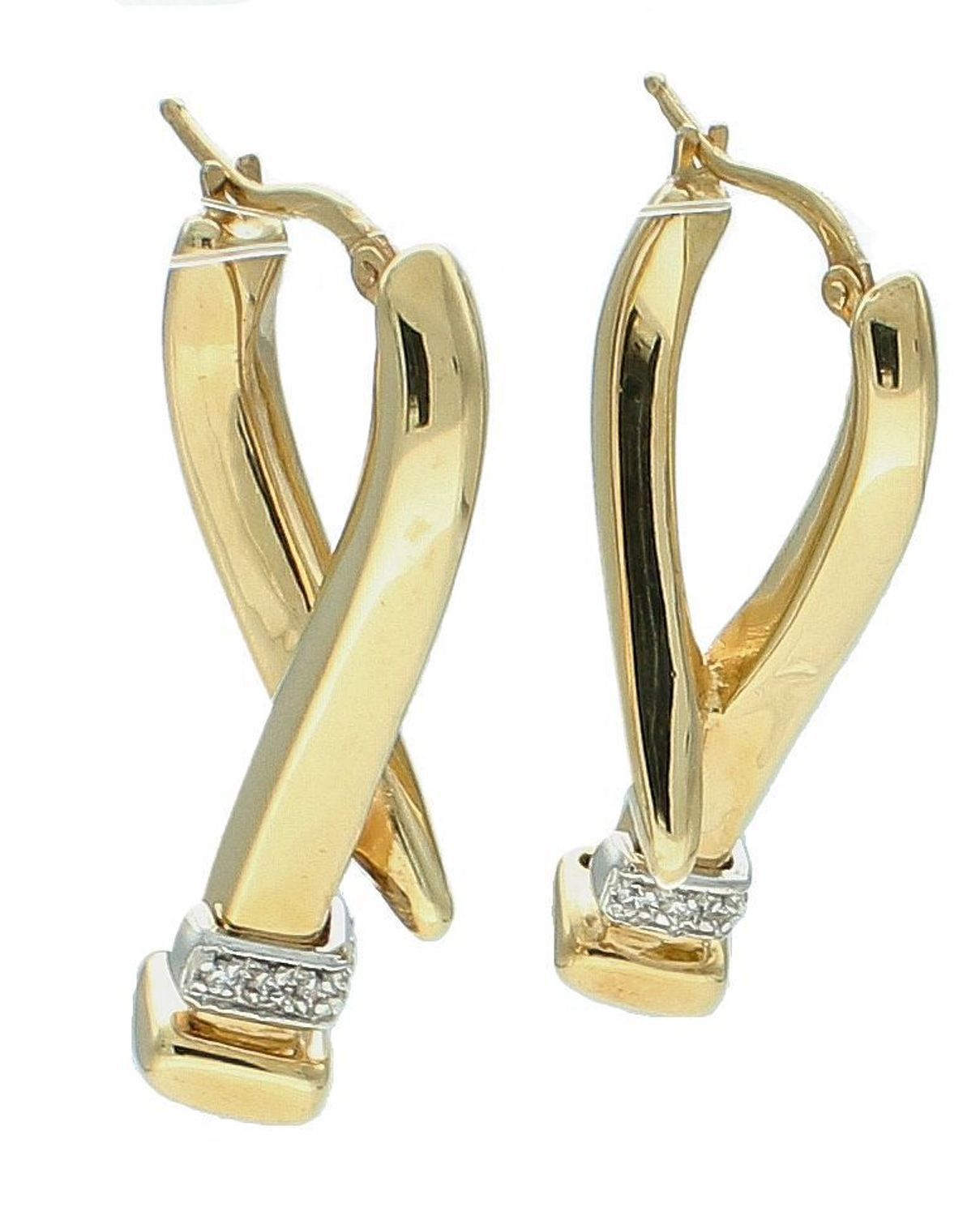 Złote kolczyki z cyrkonią próba 585, KO 781 585 KL  Kolczyki złote to wspaniały podarunek dla każdej eleganckiej kobiety.  Koczyki zapinane są na wygodne bezpieczne zapięcie angielskie typu lira. Kolczyki ze złota to doskona.jpg